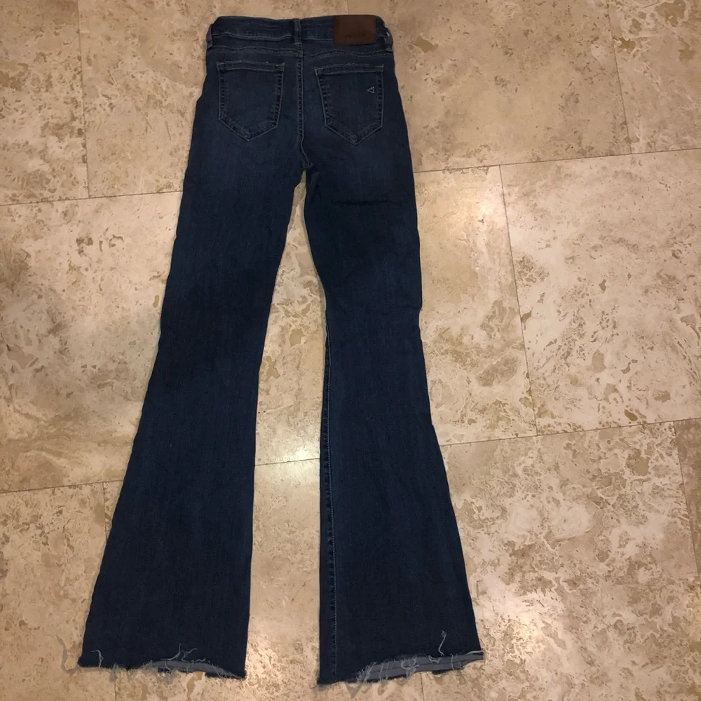 Hidden Jeans stretch Flare high waist w raw hem size 25 used - Picture 8 of 13